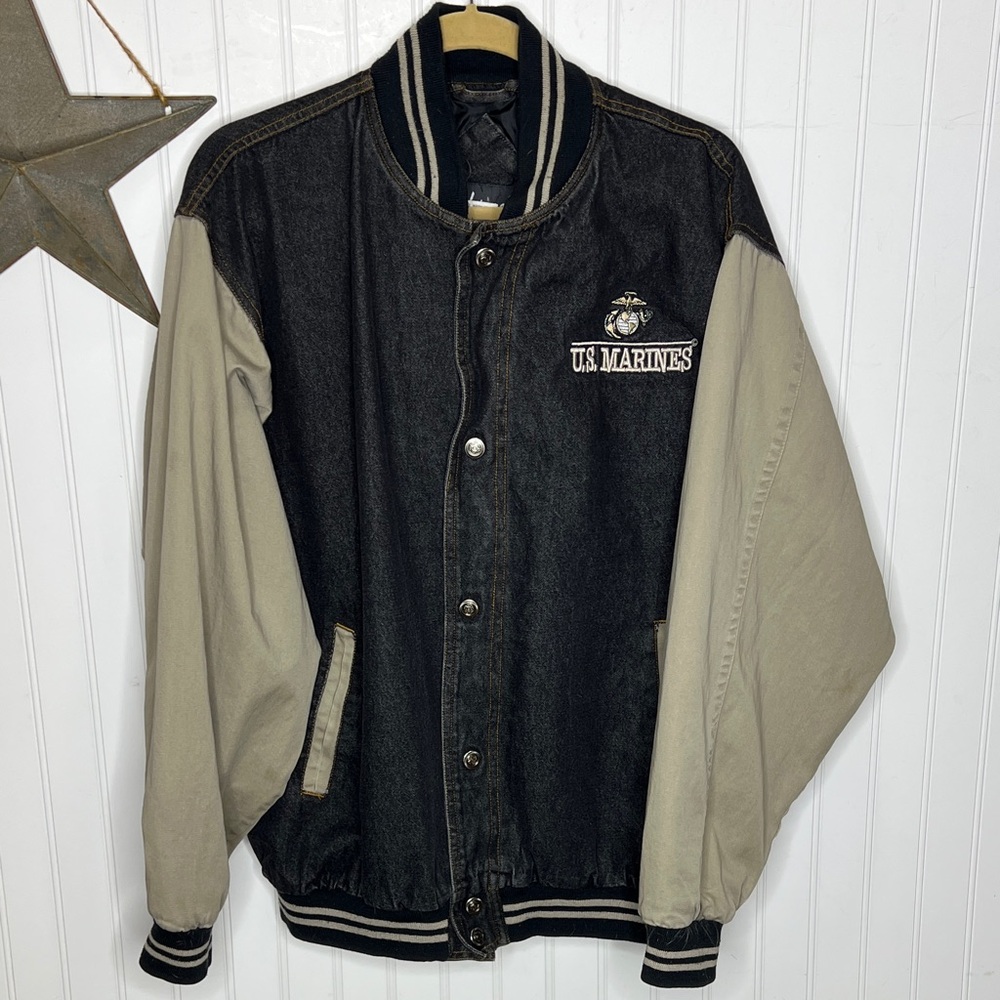 Jon Lauren Vintage Marines Men's Bomber Jacket Size Large
